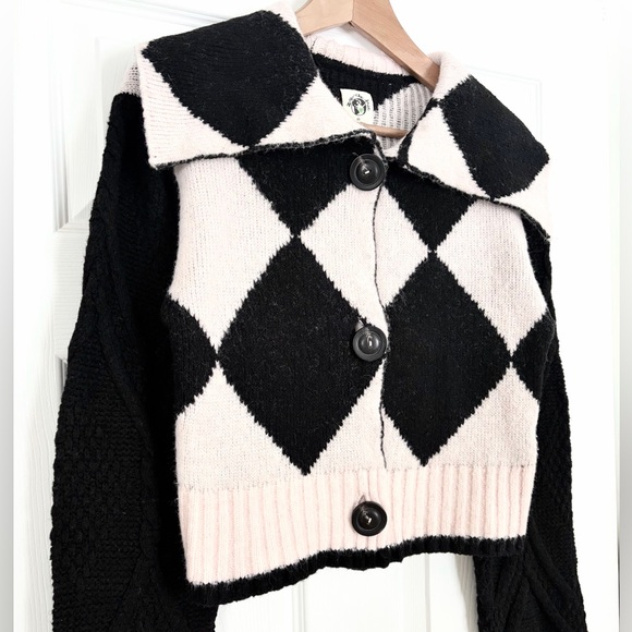 Free People We The Free Joy Diamond Polo Cardigan Size XS - Picture 4 of 7